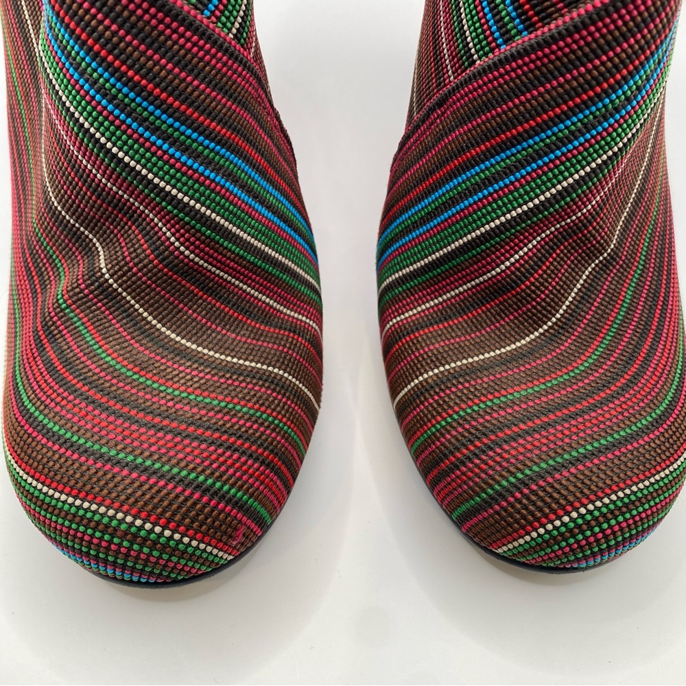 United Nude Fold Hi Colorful Striped Heeled Booties - Picture 4 of 8